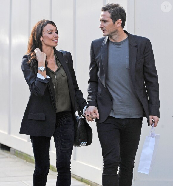 Frank Lampard et sa fiancée Christine Bleakley à Londres, le 23 octobre 2013. 