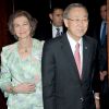 La reine Sofia d'Espagne au siège des Nations unies à New York le 3 juin 2014