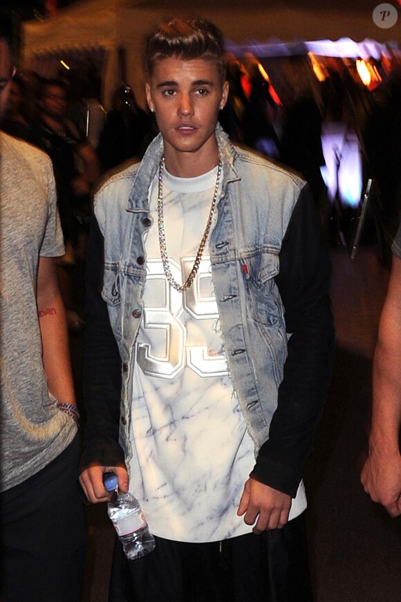 Justin Bieber lors de la soirée Roberto Cavalli sur son yatch sur le port de Cannes lors du 67ème festival de Cannes, le 21 mai 2014.