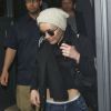 Miley Cyrus sort de son hôtel avec sa soeur Noah et des amis à Copenhague, le 4 juin 2014.