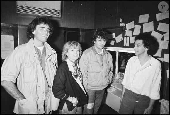 Nicolas Peyrac, France Gall, Daniel Balavoine et Michel Berger à Paris, le 17 mai 1983. 