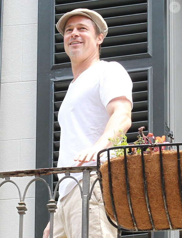 Brad Pitt participe en famille à une course caritative "The Brees Dream Foundation" à la Nouvelle-Orléans, le 17 mai 2014