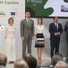 Felipe et Letizia d'Espagne lors de la remise des Prix Européens de l'Environnement le 5 juin 2014 à Madrid.
