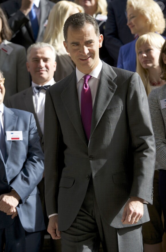 Le prince Felipe assiste à un meeting de représentants européens de PME à Madrid le 6 juin 2014.