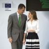 Felipe d'Espagne et son épouse Letizia lors des European Business Awards for the Environment à Madrid le 5 juin 2014. L'héritier de Juan Carlos Ier sera proclamé roi le 19 juin 2014.