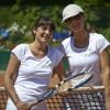 Caroline Barclay et Estelle Denis, à Roland-Garros pour participer au Trophée des personnalités, le vendredi 6 juin 2014.