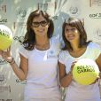 Caroline Barclay et Estelle Denis à Roland-Garros pour participer au Trophée des personnalités, le vendredi 6 juin 2014.