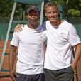 Arnaud Lemaire et Sylvain Wiltord à Roland-Garros pour participer au Trophée des personnalités, le vendredi 6 juin 2014.