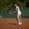 Estelle Denis à Roland-Garros pour participer au Trophée des personnalités, le vendredi 6 juin 2014.