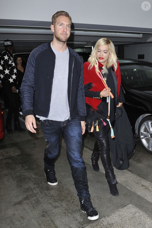 Rita Ora et son petit ami Calvin Harris à Los Angeles, le 6 février 2014.