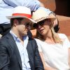 Laurence Ferrari et son mari Renaud Capuçon assistent à la finale dame des Internationaux de France de tennis de Roland Garros à Paris le 7 juin 2014