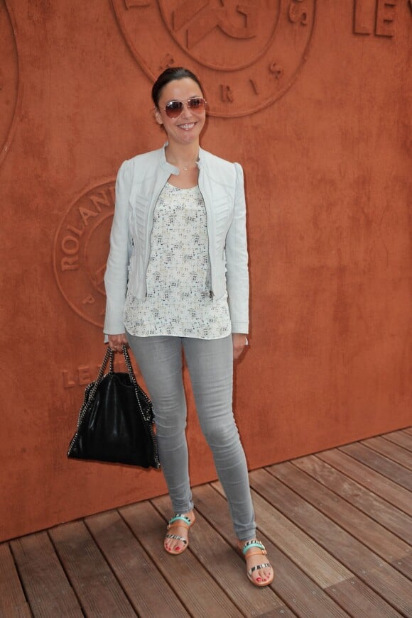 Sandrine Quétier au village des Internationaux de France de tennis de Roland Garros à Paris, le 7 juin 2014