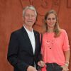 Jean-Claude Narcy et Laure Brovelli au village des Internationaux de France de tennis de Roland Garros à Paris, le 7 juin 2014