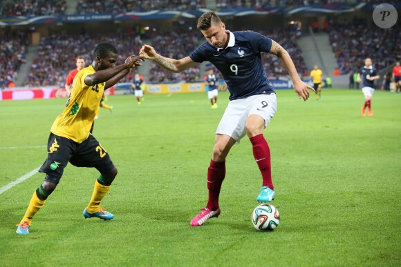Olivier Giroud lors du match France-Jamaïque (8-0) à Lille le 8 juin 2014