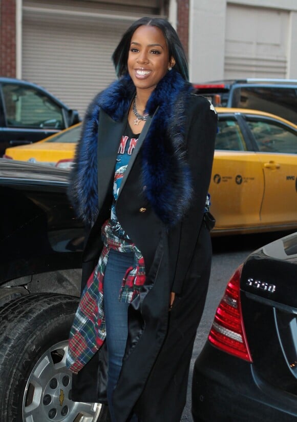 Kelly Rowland se rend à son hôtel à New York, le 10 février 2014.