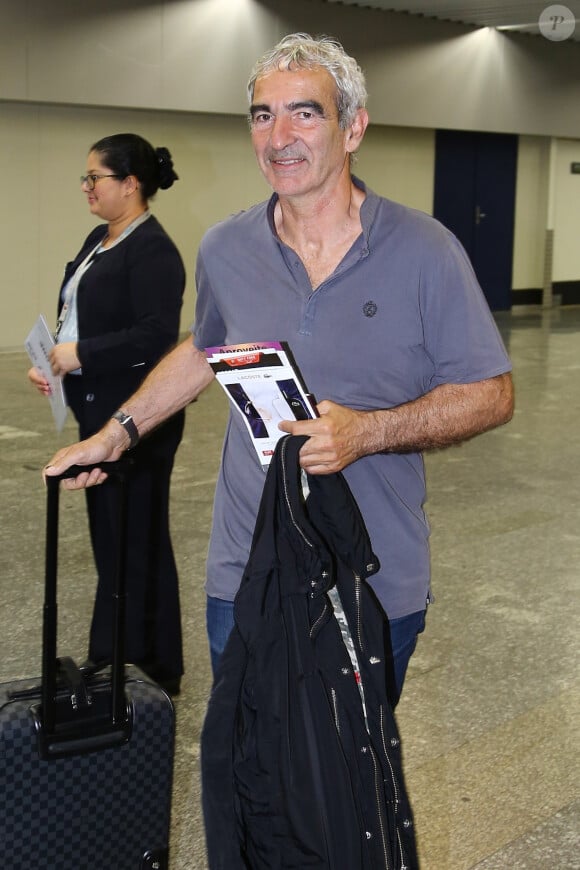Raymond Domenech lors de son arrivée à Rio de Janeiro, le 11 juin 2014 pour commenter la Coupe du monde