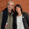 Raymond Domenech et Estelle Denis au Village Roland-Garros, le 27 mai 2014 à Paris