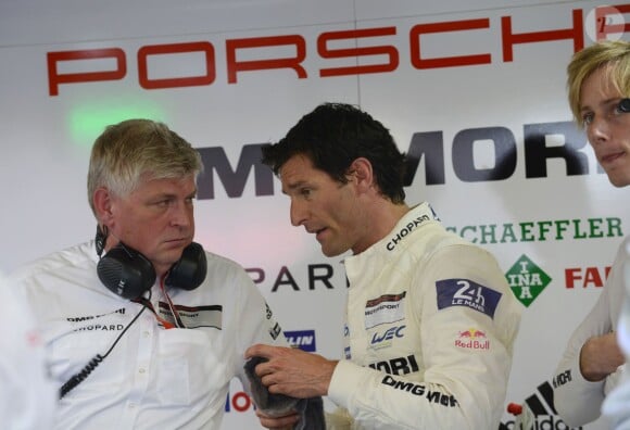 Mark Webber lors des qualifications aux 24H du Mans, le 11 juin 2014 sur le circuit de la Sarthe