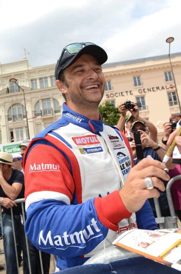 David Hallyday lors de la présentation des équipes qui participeront aux 24H du Mans, le 9 juin 2014 au Mans