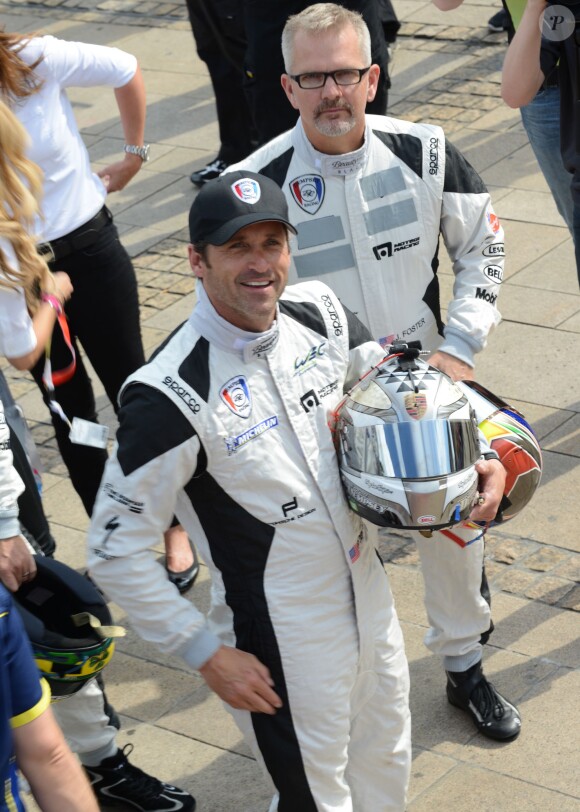 Patrick Dempsey lors de la présentation des équipes qui participeront aux 24H du Mans, le 8 juin 2014 au Mans