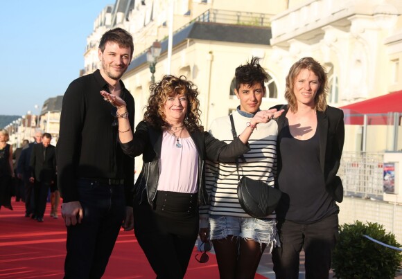 Claire Burger, Angélique Litzenburger, Samuel Theis, Marie Amachoukeli-Barsacq lors du festival du film romantique de Cabourg, le 13 juin 2014.
