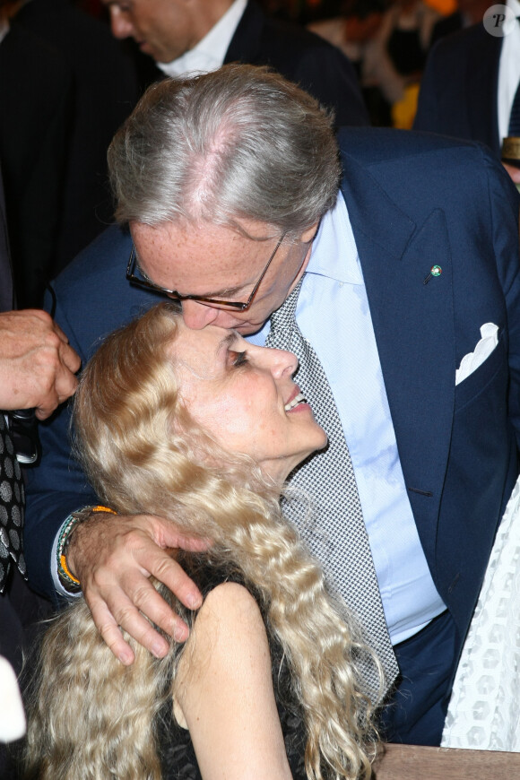 Franca Sozzani, Diego Della Valle lors du dîner "Convivio 2014" à Milan, le 12 juin 2014.