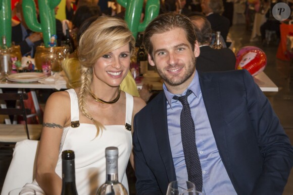 Michelle Hunzinker et son amoureux Tomaso Trussardi lors du dîner "Convivio 2014" à Milan, le 12 juin 2014.
