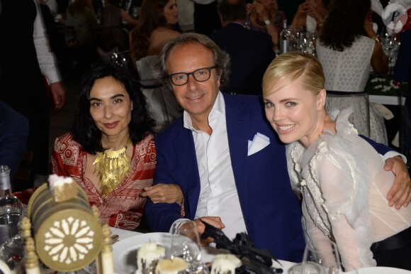 Annamaria Sbisa, Andre della Valle, Melissa George lors du dîner "Convivio 2014" à Milan, le 12 juin 2014.