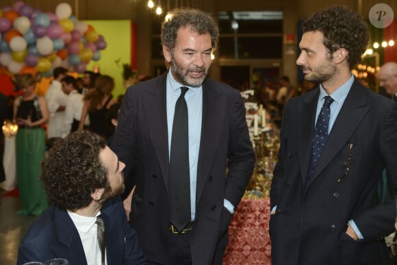 Gianluca Passi, Remo Ruffini, Pietro Ruffini lors du dîner "Convivio 2014" à Milan, le 12 juin 2014.