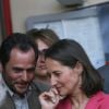 Ségolène Royal auprès de son frère en visite en Champagne dans le cadre de sa campagne présidentielle, le 12 avril 2007.