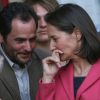 Ségolène Royal et son frère Antoine en visite en Champagne dans le cadre de sa campagne présidentielle, le 12 avril 2007.