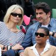  Adriana Karembeu et son compagon Andr&eacute; Ohanian aux Internationaux de France de Roland-Garros &agrave; Paris, le 9 juin 2012. 