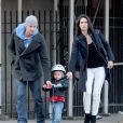 Josh Lucas, son ex-femme Jessica et leur fils Noah, à New York, le 2 avril 2014.