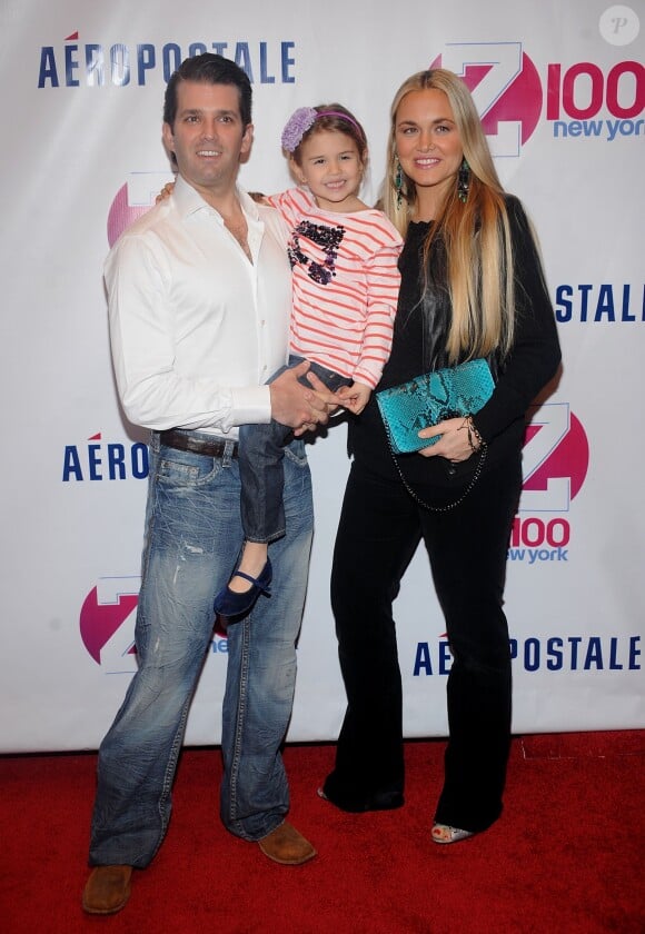 Donald Trump Jr. et sa femme Vanessa avec leur fille Kai Madison à New York, le 7 décembre 2012.