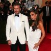 David Beckham et sa femme Victoria Beckham - Soirée du Met Ball / Costume Institute Gala 2014: "Charles James: Beyond Fashion" à New York le 5 mai 2014.