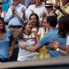 Marion Bartoli au côté d'Amélie Mauresmo après sa victoire en finale de Wimbledon face à Sabine Lisicki le 6 juillet 2013