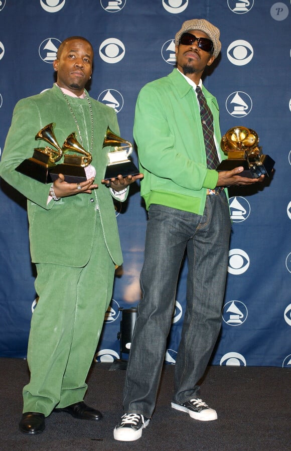 Big Boi et Andre 3000 du groupe Outkast lors des Grammy Awards 2004.