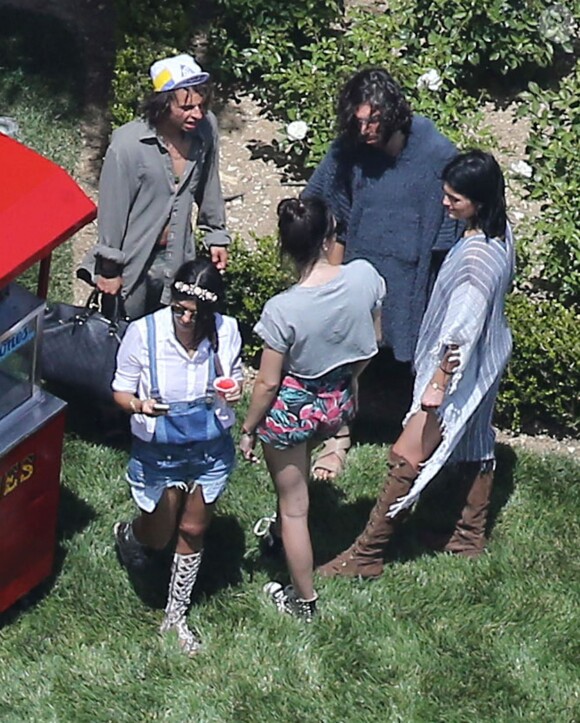 Exclusif - Koutney Kardashian, Kendall Jenner et Kylie Jenner - Les amis et la famille étaient réunis chez Kourtney Kardashian pour assister à "Kidchella", la fête du premier anniversaire de North West, la fille de Kim Kardashian et son mari Kanye West à Calabasas, le 21 juin 2014.