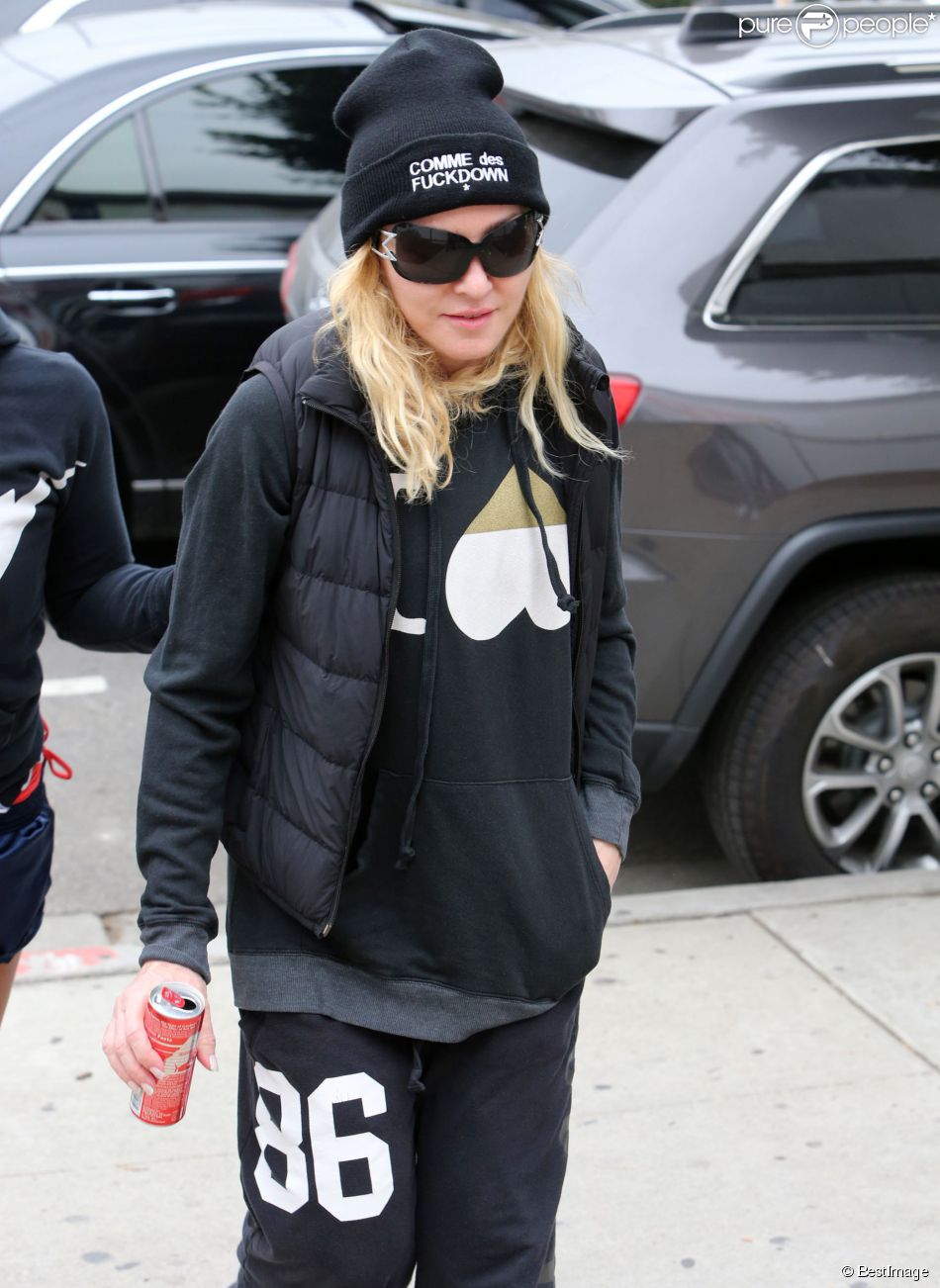  Madonna dans les rues de West Hollywood, le 30 janvier 2014. 