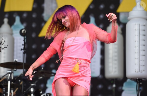 Lily Allen lors du Festival de Glastonbury en Angleterre, le 28 juin 2014.
