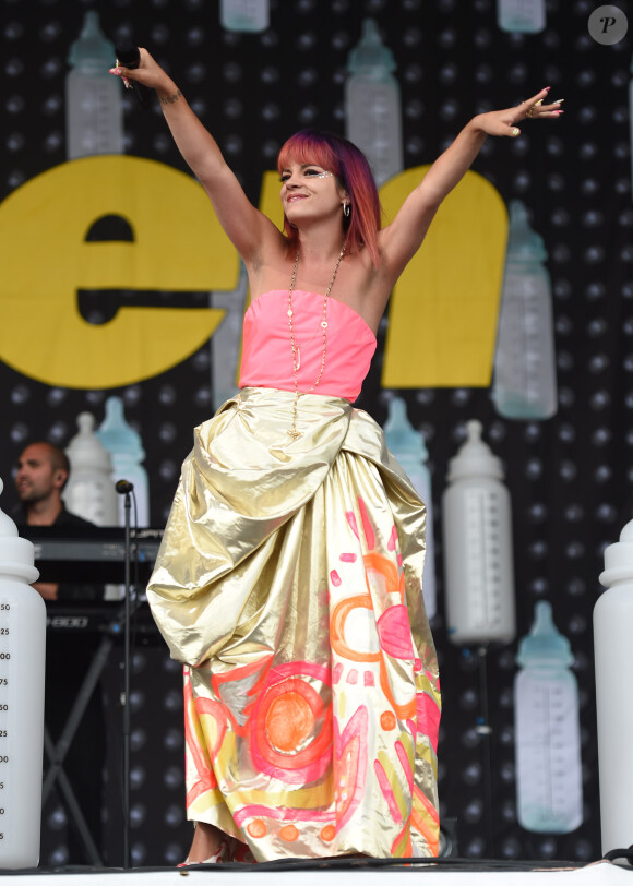 Lily Allen lors du Festival de Glastonbury en Angleterre, le 28 juin 2014.