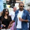 Axelle Francine et Tony Parker, glace en main, profitent d'un après-midi ensoleillé à Saint-Tropez. Le 1er juillet 2014.