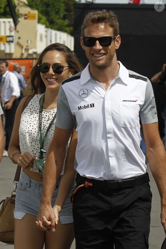Jenson Button et sa fiancée Jessica Michibata lors du Grand Prix du Canada à Montréal le 8 juin 2014