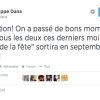 Tweet de Philippe Dana juste après la mort de Leon Mercadet le 22 juin 2014.