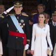  Le roi Felipe VI et la reine Letizia d'Espagne lors de la cérémonie de sa proclamation en tant que nouveau roi d'Espagne à Madrid le 19 juin 2014. 