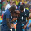 Antoine Griezmann ne peut retenir ses larmes lors de la défaite de l'équipe de France face à l'Allemagne en 1/4 de finale de la Coupe du monde, à Rio le 4 juillet 2014