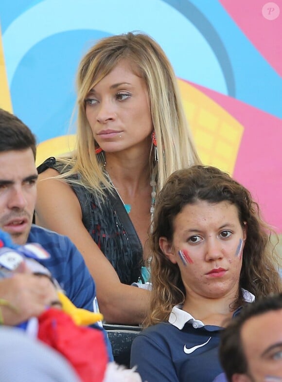 Fiona Cabaye - Les Femmes des joueurs de l'équipe de France lors du match France - Allemagne à Rio de Janeiro au Brésil le 4 juillet 2014. L'équipe de France quitte la compétition sur une défaite contre l'Allemange 1 à 0.