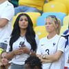 Mazda Sakho et Sandra Evra - Les Femmes des joueurs de l'équipe de France lors du match France - Allemagne à Rio de Janeiro au Brésil le 4 juillet 2014. L'équipe de France quitte la compétition sur une défaite contre l'Allemange 1 à 0.