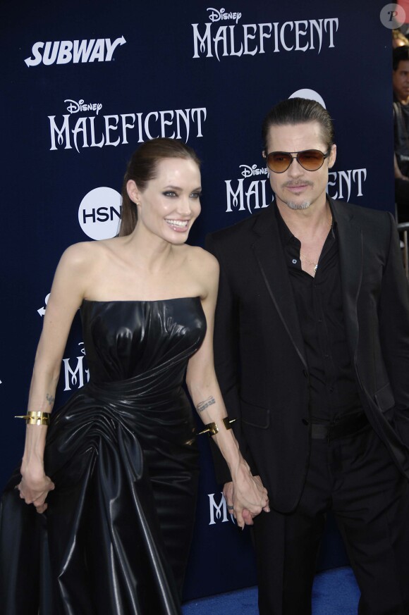 Angelina Jolie et Brad Pitt à la première du film "Maleficient" à Los Angeles, le 29 mai 2014.