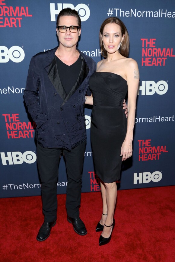 Brad Pitt et Angelina Jolie à la première du film ''The Normal Heart'' à New York, le 12 mai 2014. 